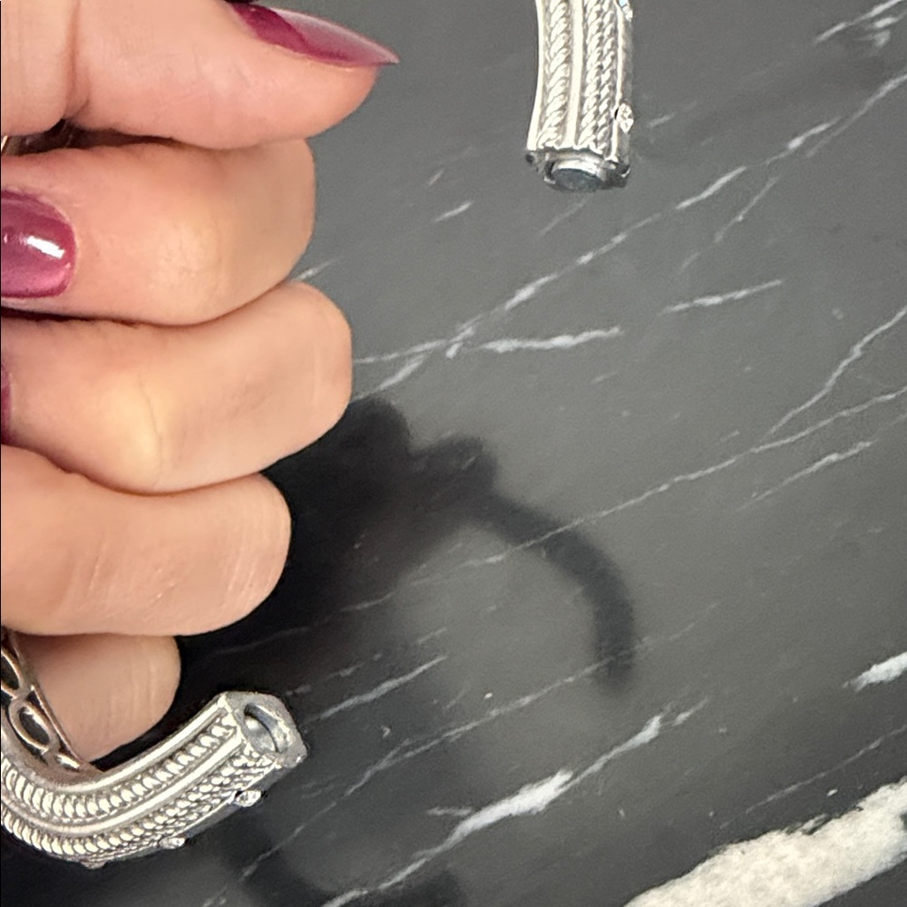 Silver Square Bangle Bracelet - image 2